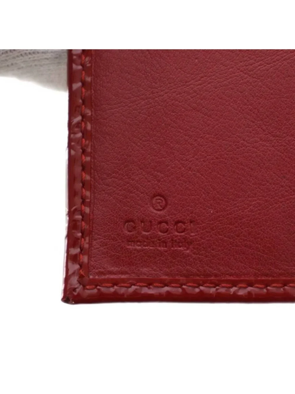 Gucci Guccissima Agenda Notebook Case Patent Leather
